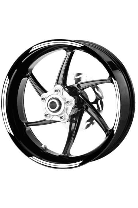 Çınar Extreme Double Stripe Floresan Beyaz Jant Şeridi Sticker