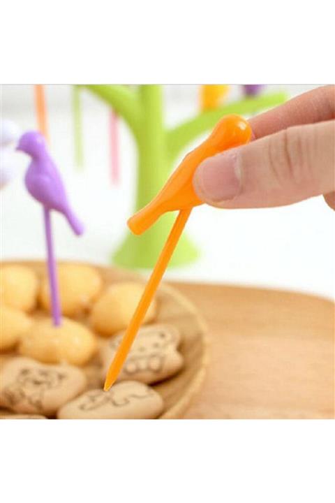 İndiriminVar 24 Adet Kokteyl Kuş Kürdanlar Seti Kanepe Meyve Servis Kürdanı