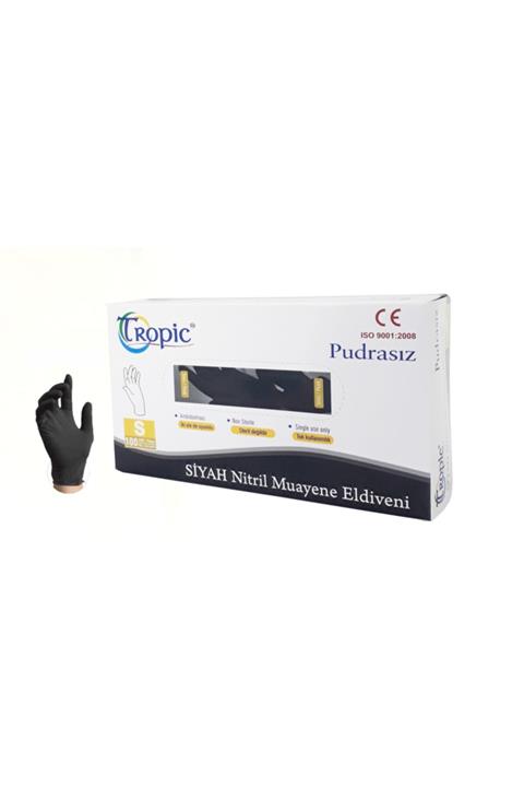 Tropic Siyah Nitril Eldiven Pudrasız Small