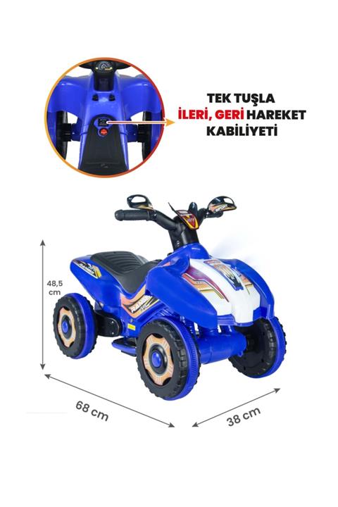 UJ Toys Müzikli Ve Led Işıklı Ranger Akülü Atv 6v-mavi