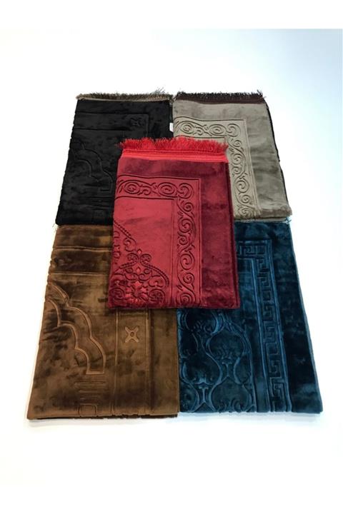 Kadifeteks Lüks Pelüş Seccade - Kahverengi