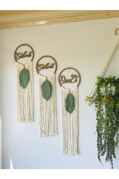 Makromedebulusalm Makrome Sabret Şükret Duaet Duvar Süsü