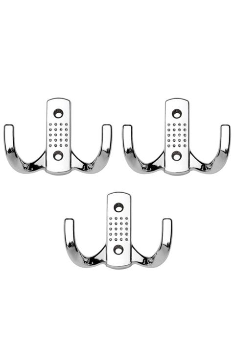 AYFEMOB Noktalı Crom Krom Ikili Askı + Vidaları