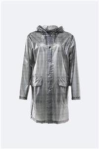 Rains Check Hooded Coat Charcoal 1809-Koyu Gri