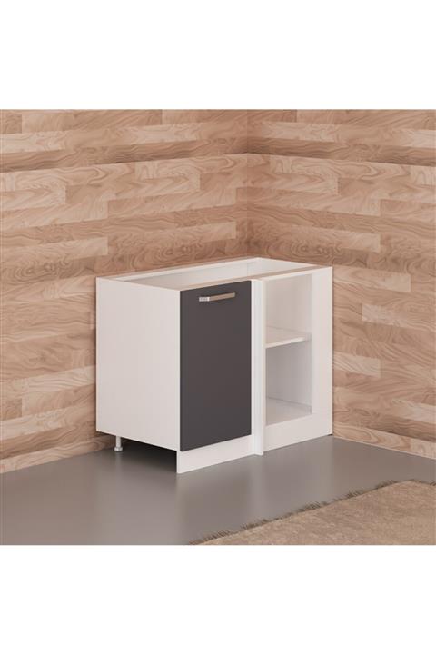 Minar Mutfak Alt Modül 1k1r 105cm Köşe Dolap Beyaz/antrasitA1