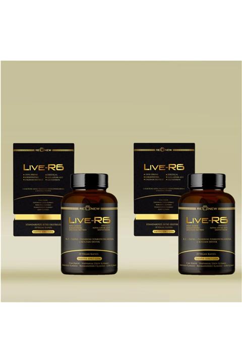 Renew LİVE-R6 30KAPSÜL KARACİĞER DESTEĞİ Deve Dikeni,Karahindiba,Enginar,ALA,Zerdeçal,Glutatyon 2ADET