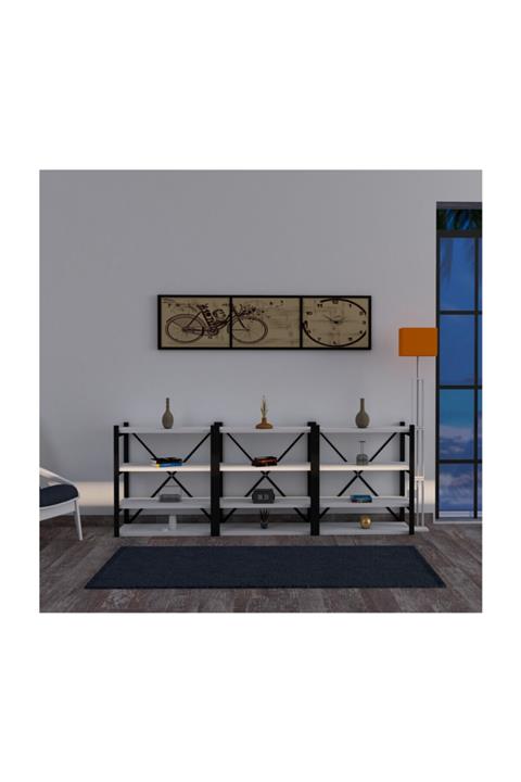 Puzzle Design Prof Konsol Kitaplık - Beyaz