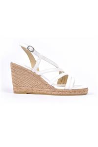 Su Espadril Espadril Jeanne Beyaz Dolgu Topuk Sandalet