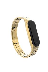 Mobicas Xiaomi Mi Band 6 Uyumlu Klasik Metal Kordon Gold