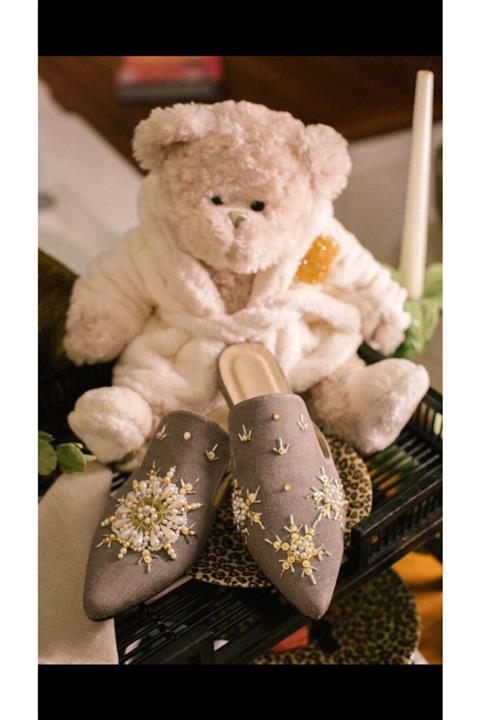 Şahika Tasarım PulluPabuch İnci Model Özel Tasarım Terlik