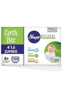 Sleepy Natural Bebek Bezi 4lü Jumbo 4+ Beden 9-16 Kg 104 Adet