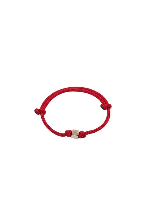 Tunaboylu Diamond Altın Küp Kırmızı Ip Bileklik