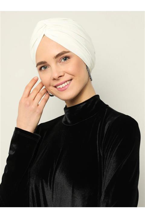 Mervin Şal Dolama Bone - Krem - 5 -