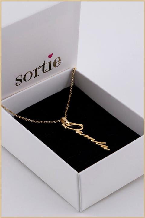 Sortie Aksesuar Kadın Gold Damla İsimli Çelik Kolye