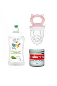 Uni Baby Süt Gıda Kalıntılarına Karşı Etkili Temizleyici 500 Ml+bakım Kremi 60 Gr+meyve Süzgeci Pembe