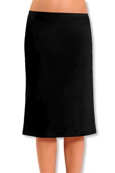Elissa Kadın Siyah Uzun Diz Altı Pes Jüpon Etek