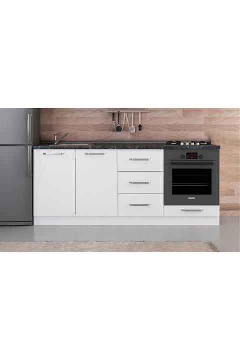 Minar 200 cm Mutfak Dolabı Beyaz 200-b3-alt Modül