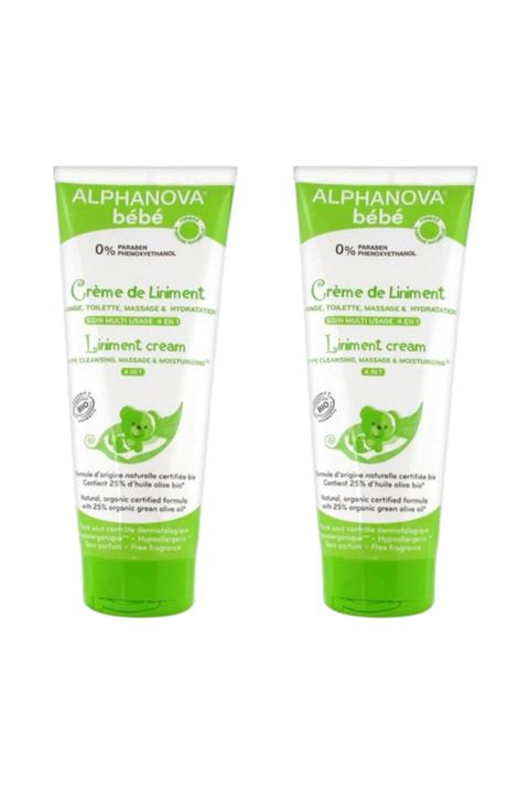 Alphanova Organik Bebek Kremi 4ü1 Arada ( Pişik, Temizleme, Masaj, Nemlendirici) 200 Ml X2' Li
