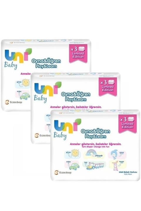 Uni Baby Alkol ve Paraben Içermeyen Islak Havlu 3'ü x 3 Adet