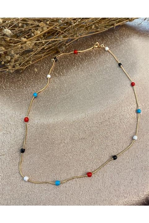 Markiz Takı Renkli Taş Xuping Kolye 40 Cm