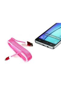 LAUREL DREAM Android Örgü Şeklinde Renkli Çelik Şarj Data Kablosu - Pembe