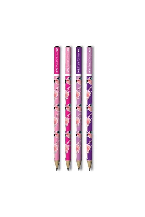 Faber -castell 2b Kurşun Kalem Flamingo Desenli 4 Lüset