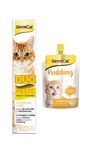 Gimcat Duo Paste Peynirli Vitamin Kedi Macunu 50gr Classic Kalsiyum Kedi Pudingi 150 gr