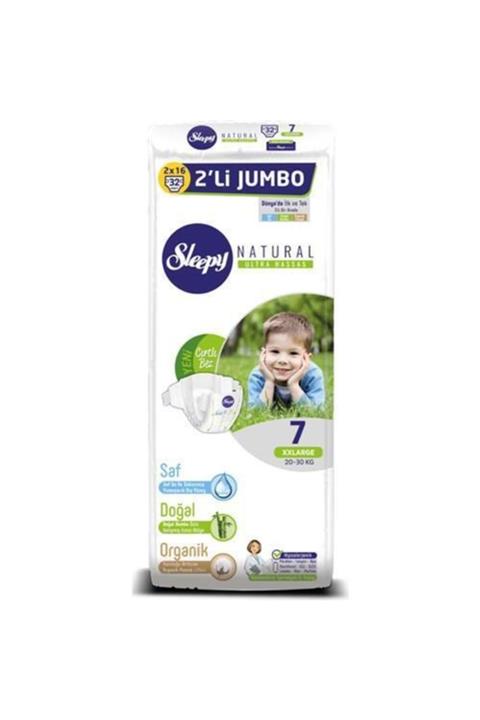 Sleepy Boze Natural Bebek Bezi 2li Jumbo 7 Beden 20-30 Kg 32 Adet