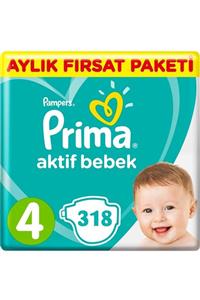 Prima Ultra Fırsat Beden:4 (9-14kg) Maxi 318 Adet Bebek Bezi