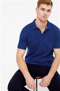 Marks & Spencer Erkek Mavi Saf Pamuklu Polo Yaka T-Shirt T28005000M