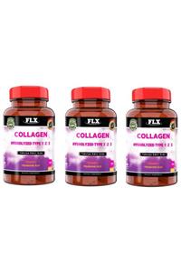 FLX Kollajen Vitamin C Hyaluronic Acid Collagen Tip 1-2-3 60 Tablet X 3 Kutu