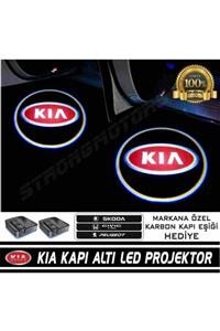 Sm Motors Kia Araçlar Için Pilli Yapıştırmalı Kapı Altı Led Logo-markana Özel Sticker Hediye-