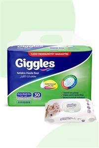 giggles Yetişkin Hasta Bezi Extra Large 1 Paket (30 Adet) + Islak Havlu Hediyeli