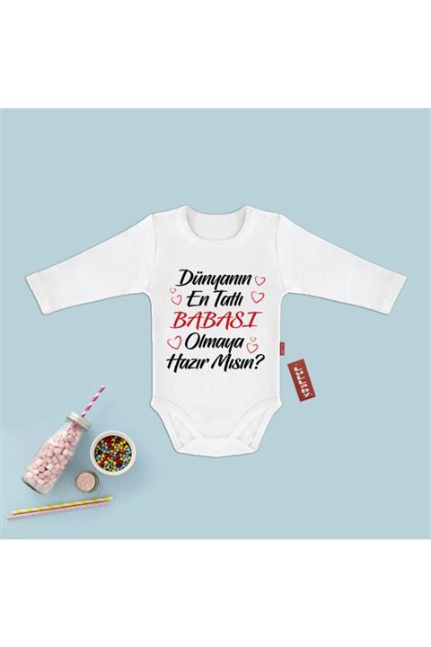 Lullaby Dünyanın En Tatlı Babası Olmaya Hazır Mısın  Yazılı &100 Pamuk Çıtçıtlı Badi