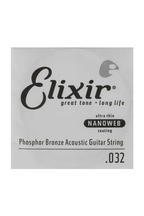 Elixir 14132 Nanoweb Phosphor Bronze Tek Akustik Gitar Teli (32)