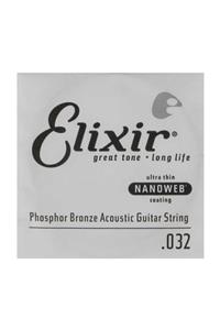 Elixir 14132 Nanoweb Phosphor Bronze Tek Akustik Gitar Teli (32)