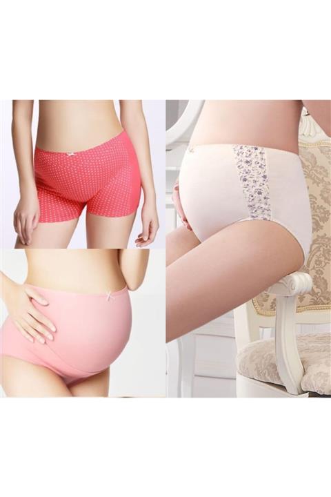 VB BUTİK Bayan 3'lü Pamuklu Esnek Hamile Külodu Paket