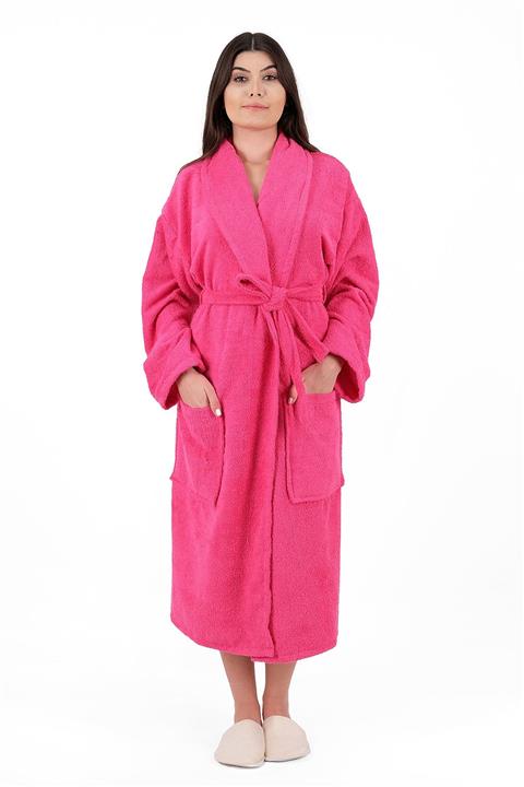 MODELHOME Soft Line %100 Pamuklu Şalyaka Fuşya Renkli (L-XL-2XL-3XL-4XL) Büyük / Battal Beden Bornoz