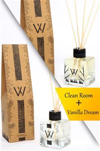 WSMELL Clean Room & Vanilla Dream 2 Adet 100 Ml Avantajlı Paket Bambu Oda Kokusu 1 Er Adet 2 Farklı Koku