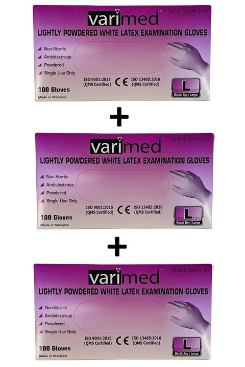 varimed Az Pudralı Lateks Muayene Eldiveni 3x100 cm