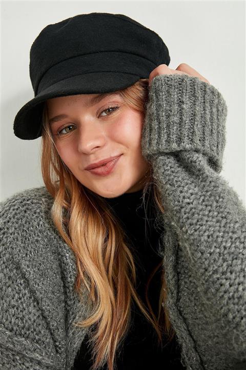 BALIENTE Kadın Siyah Siperli Denizci Şapka