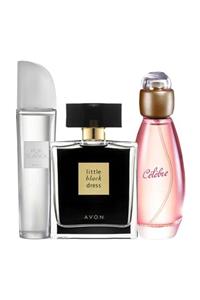 AVON Pur Blanca Edt 50ml- Little Black Dress Edp 50ml - Celebre Edt 50ml Bayan Parfüm Seti