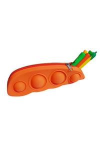 Toys Pop It Push Bubble Fidget Fasulye Kalemkutu Popit Turuncu