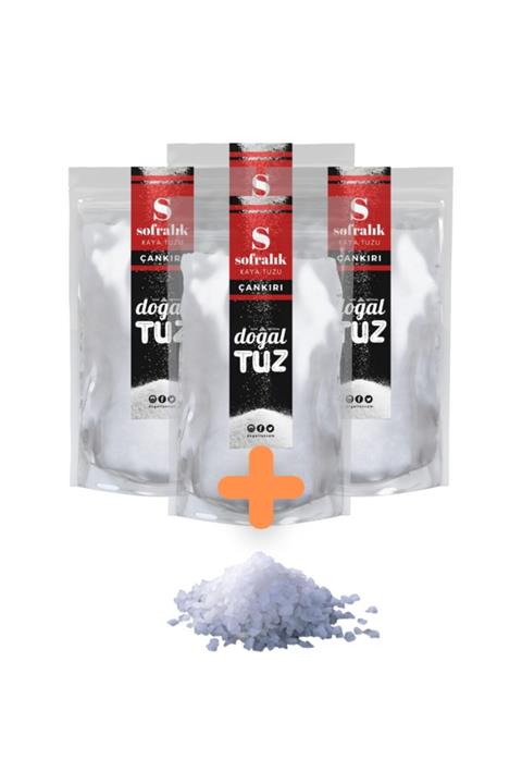 Doğaltuz Bundle Set - Çankırı Kaya Tuzu Ince Tip (4x1000gr) + Hediye 1 Kg Ayak Bakım Tuzu - Doğal Tuz
