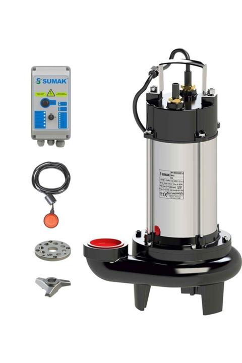 Sumak Sbrt18/2 Bıçaklı Foseptik Dalgıç Pompa Trifaze (380v) 1.5 Hp
