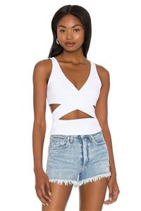 By Kul Design Kadın Beyaz Göğüs Dekolte Crop Top