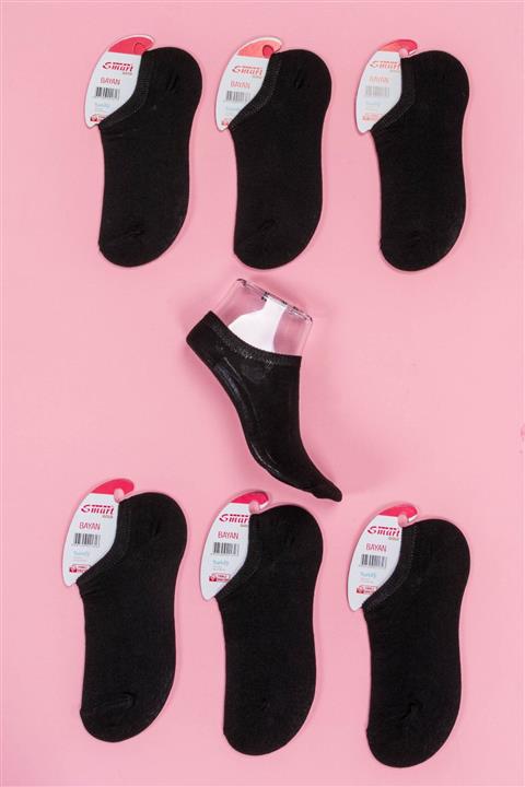 Line Smart 6'lı Kadın Pamuklu Yazlık Snekers Siyah Çorap