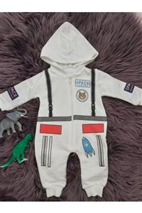 Murat Baby Unisex Bebek Beyaz Uzay Astronot Tulum