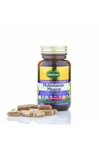 Mindivan Multivitamin Mineral Kapsül Magnezyum C B3 B1 Kırmızı Ginseng D3 Kara Mürver Beta Glukan 60 Kapsül