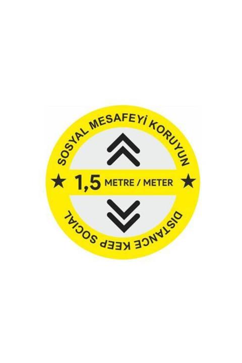 Bayzade Sosyal Mesafe Koruma Bandı Sticker Dayanıklı Yapışkanlı Yer Folyosu Güçlü Lamilasyonlu
